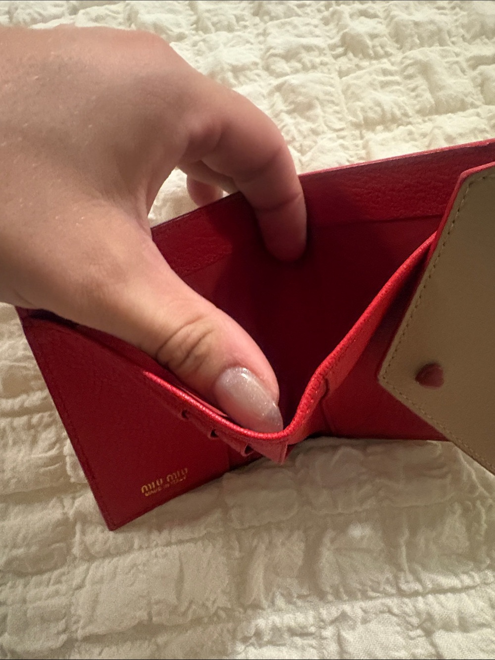 Miu Miu Pink Leather Envelope Wallet with Red Heart - Picture 11 of 15